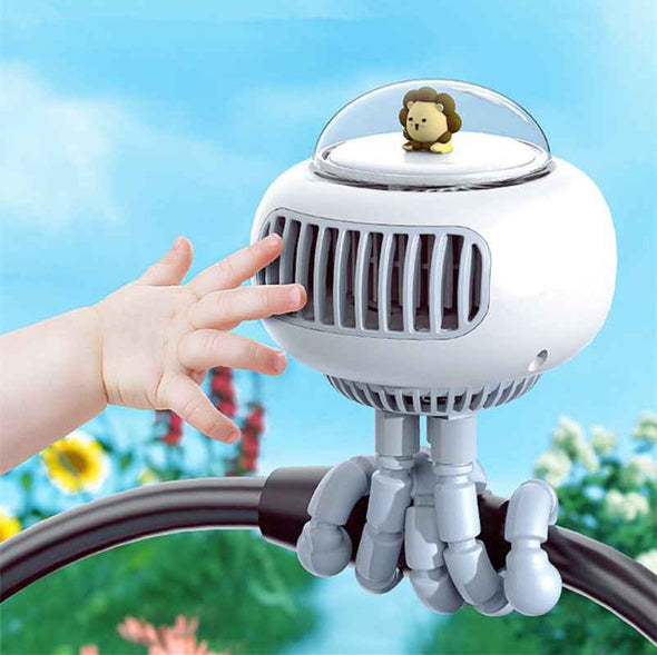 Mini air conditioner stroller cooling fan with flexible tripod - Aroflit