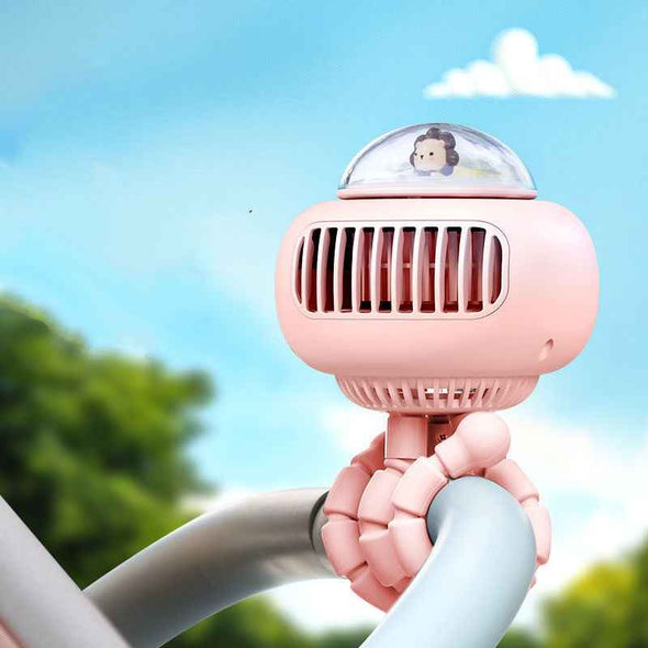 Mini air conditioner stroller cooling fan with flexible tripod - Aroflit