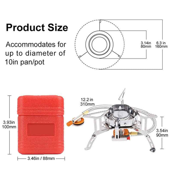 Outdoor Gas Burner Windproof Camping Stove Portable Folding and Ultralight-Aroflit