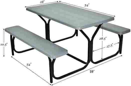 Outdoor Large Picnic Table - Aroflit