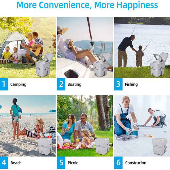 Porta Potty Large Capacity Portable Camping Flush Toilet - Aroflit