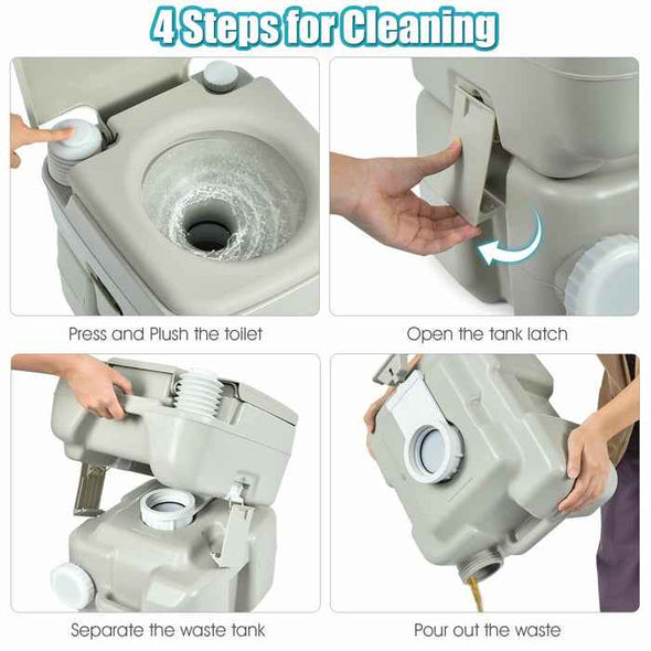 Porta Potty Large Capacity Portable Camping Flush Toilet - Aroflit
