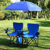 Portable Double Folding Chair with Removable Umbrella Canopy Dual Seat for Patio Beach Picnic Fishing Camping Garden-Aroflit