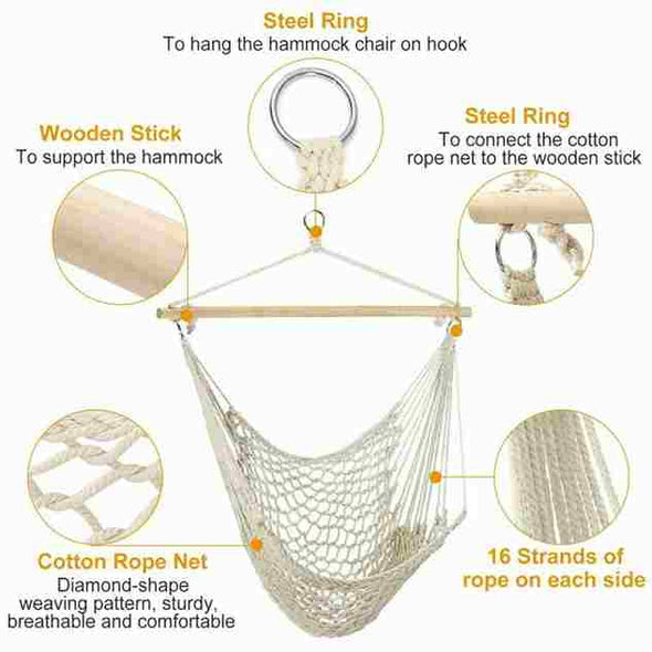 portable Hanging Swing Hammock Chair with stand for camping - Aroflit