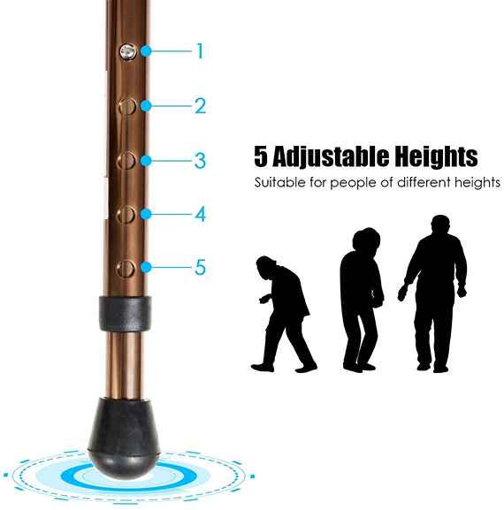 Premium Heavy - duty Lightweight Folding Walking Stick Canes Chair With Light - Aroflit