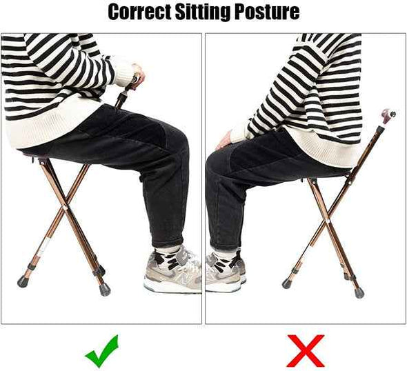 Premium Heavy - duty Lightweight Folding Walking Stick Canes Chair With Light - Aroflit