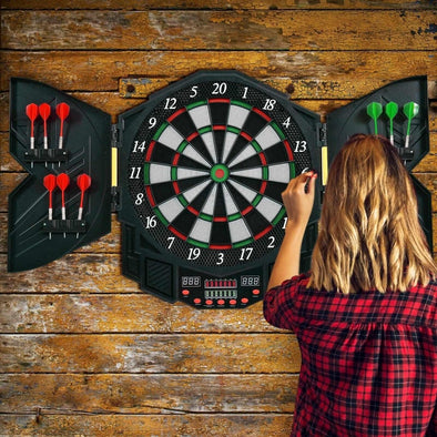 Professional Electronic Dartboard Cabinet Set With LCD Display - Aroflit