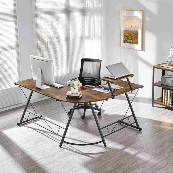 Reversible L-Shaped Corner Home office Computer Desk-Aroflit