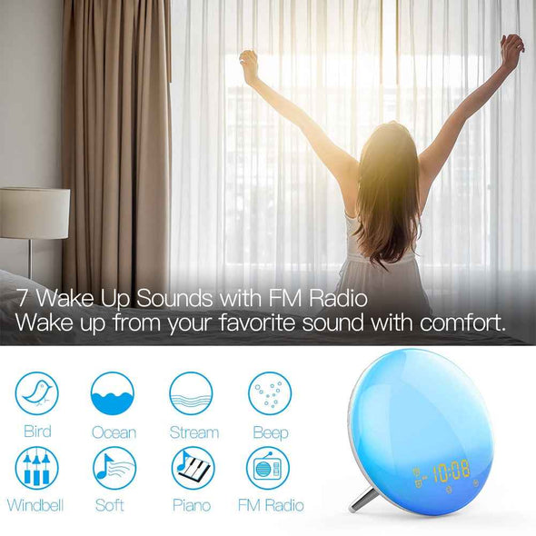 Smart alarm sunlight simulator when waking up - Aroflit