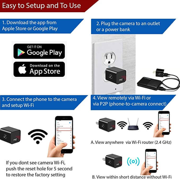 Smart Discreet USB Charger Security Camera - Aroflit