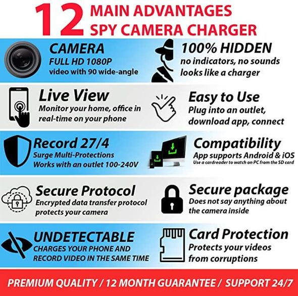 Smart Discreet USB Charger Security Camera - Aroflit