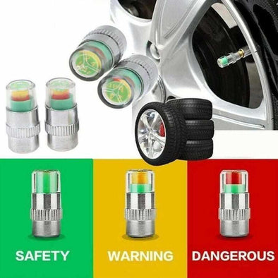 Smart Valve Stem Caps - Tire Pressure Monitor 3 Color Eye Alert - Aroflit