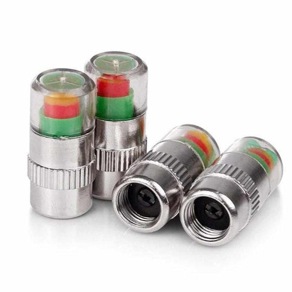Smart Valve Stem Caps - Tire Pressure Monitor 3 Color Eye Alert - Aroflit