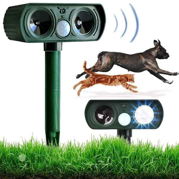 Solar Power Ultrasonic Animal Repellent & Deterrent - Aroflit