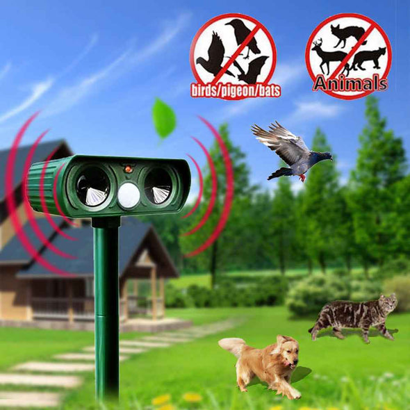 Solar Power Ultrasonic Animal Repellent & Deterrent - Aroflit