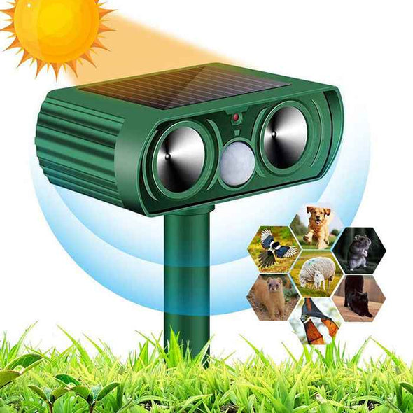 Solar Power Ultrasonic Animal Repellent & Deterrent - Aroflit