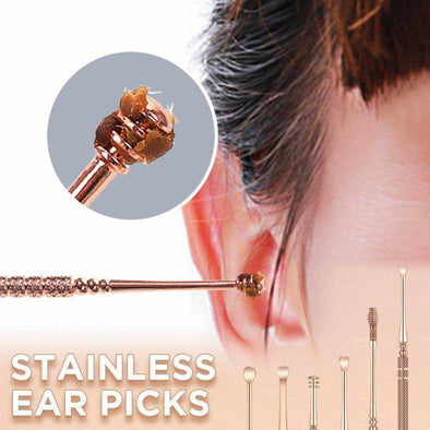 Stainless Steel Ear Wax Cleaning Set (6pc / set) - Aroflit