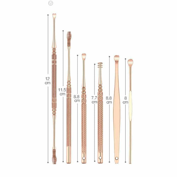 Stainless Steel Ear Wax Cleaning Set (6pc / set) - Aroflit