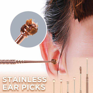 Stainless Steel Ear Wax Cleaning Set (6pc / set) - Aroflit