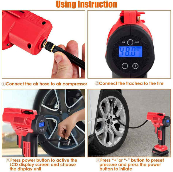 Tire Inflator Portable Air Compressor - Cordless air pump for cars tire - Aroflit
