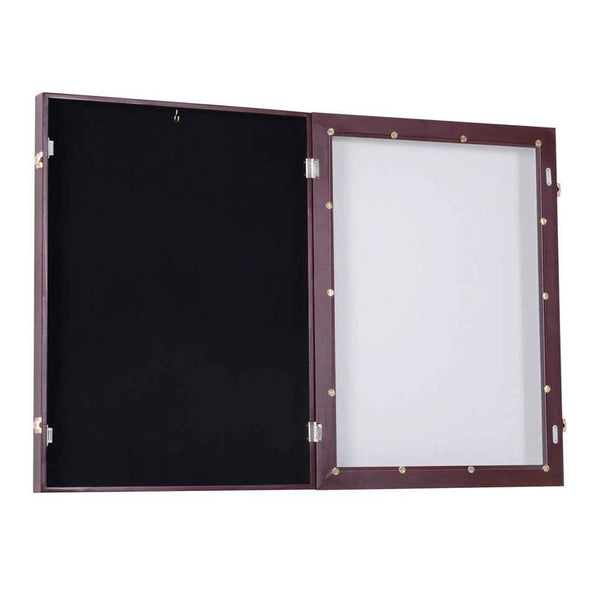 Wooden Shadow box frame - 35” x 26” Sports brown Jersey Display Case-Aroflit